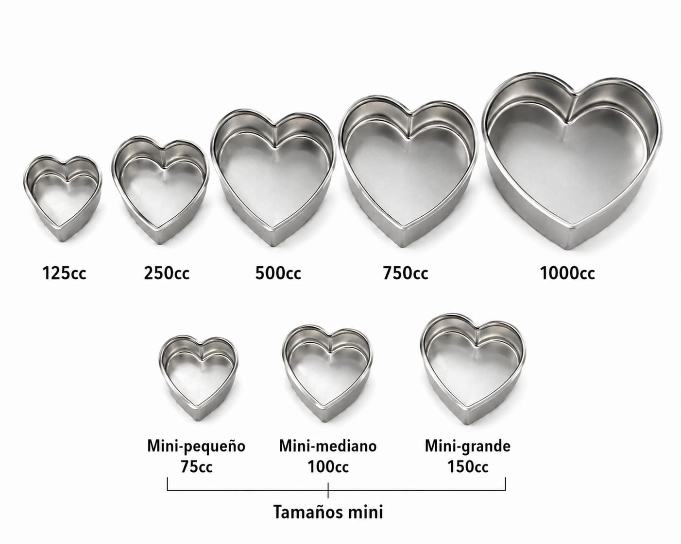 MOLDE ALUMINIO CORAZON MINI #2 MEDIANO